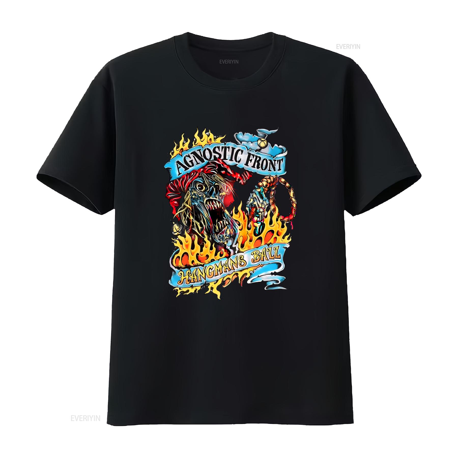 

Agnostic Front Hangmans Ball Print Cotton T Shirt for Sizes S 4XL vintage Washed Casual streetwear Soft Stylish Stretched 4XL