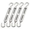 Mitoland Turnbuckles (Hook-to-Hook), Adjustable Tension for Wire Rope and Cable, Stainless Steel 304, Strong Wind Protection, Construction Materials,
