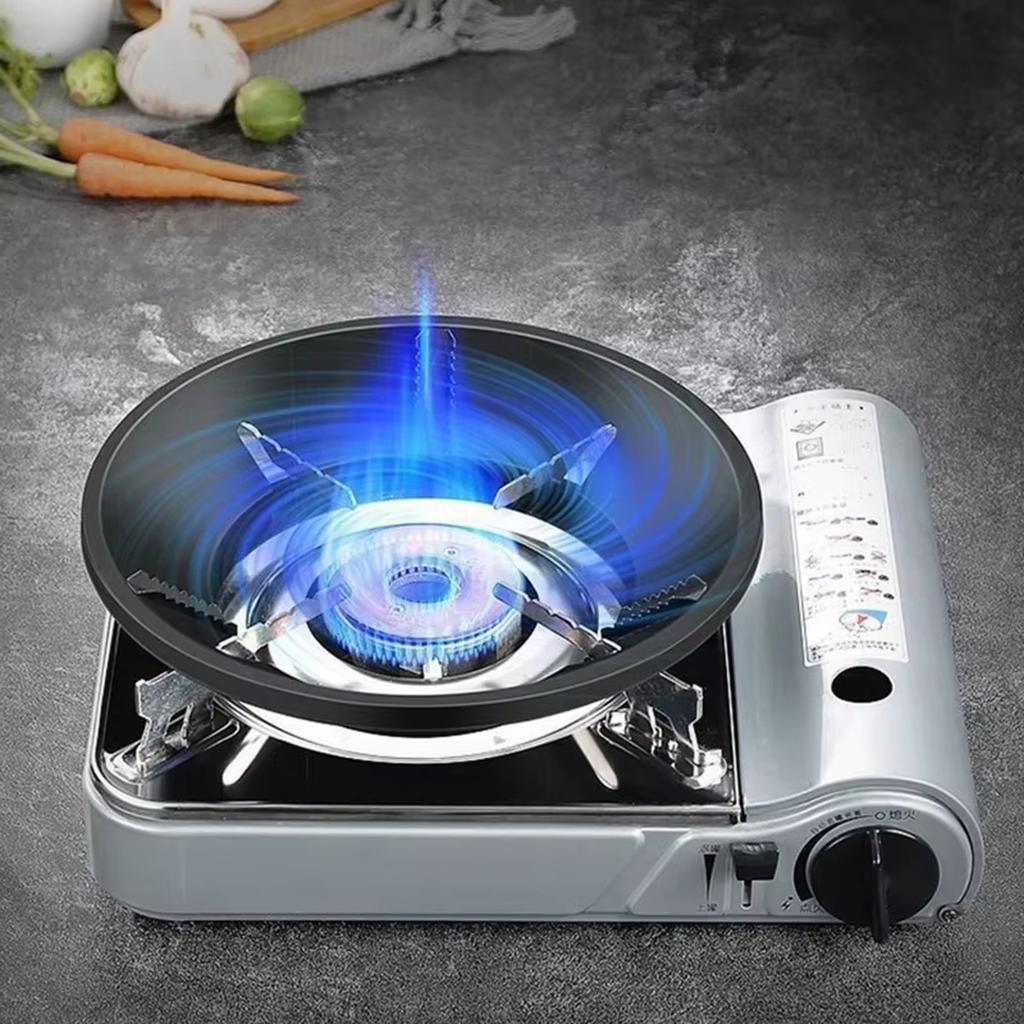 English: Gas Stove Windproof Energy Saving Cover Universal Wind Shield Gas Burner Energy Ring Bracket Accessories