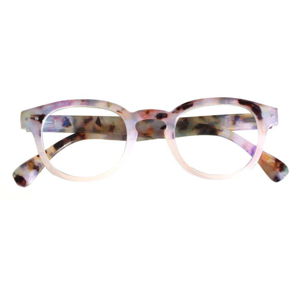 Turzing Round Reading Glasses Ladies Reading Glasses Spring Hinge Reader Glasses for Women Eyeglasses with Pattern Print 2