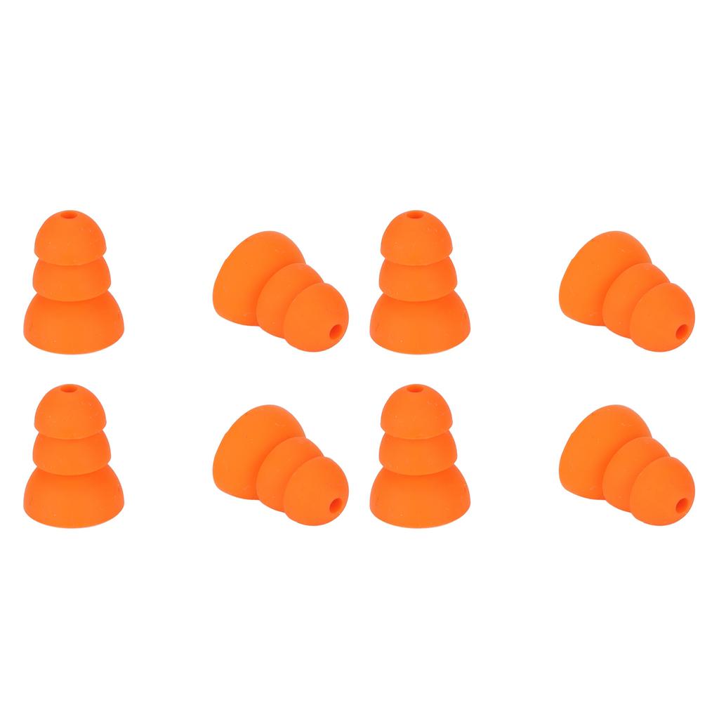 8pcs Silicone Eartips Noise Reduction Replacement Earplugs for Se846 Se535 Se215 and Inner Hole 2.0‑3.5mm Earbud Orange