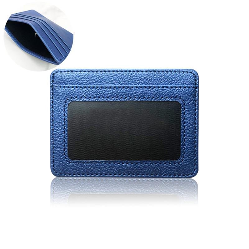 1Pc Multi Slot Coin Wallet Box ID Card Holders Solid Color PU Leather Bank Credit Card Slim Card Case