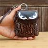 First Layer Cowhide Creative Owl Mini Change Bag Cowhide Card Bag Key Bag Clutch Bag Flip Hand Bag