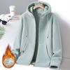 Solid Cashmere Fleece Hoodies Women Sweatshirt Autumn Winter Jacket Breathable Leisure Walk Warm Hooded Zipper Top Lady Coat