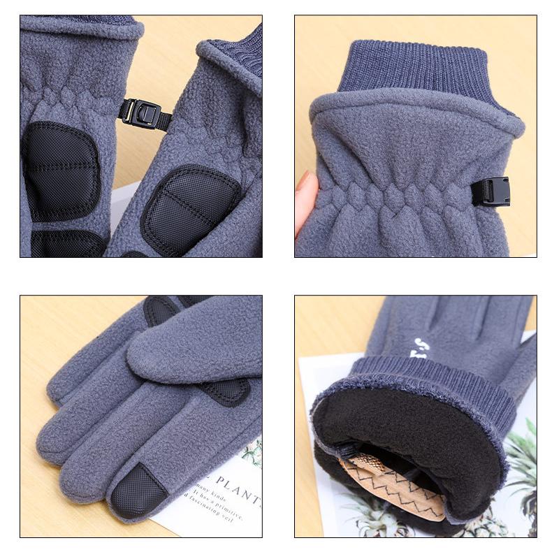 Winter Ski Gloves Men Cycling Bike Gloves Thermal Polar Fleece Gloves Cold Wind Waterproof Touchscreen Warm Skiing Mitten