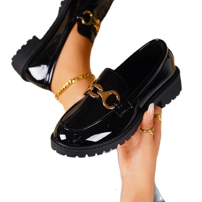 Large size women's spring and autumn new small leather shoes flat shoes single shoes women's shoes