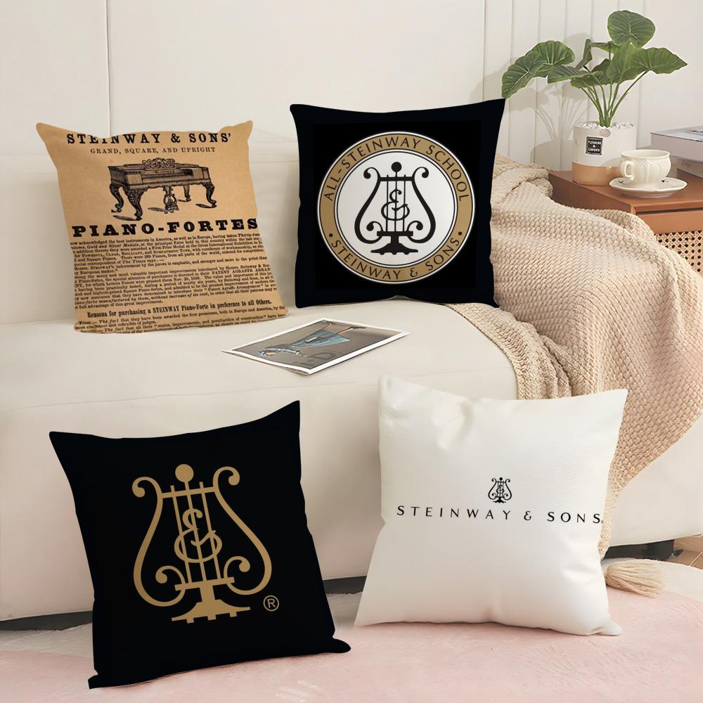 S-Steinway & Sons Cushion Cover Soft Short Plush Pillow Cover Smooth Cozy Texture Aesthetic Cushion Case Home Decor