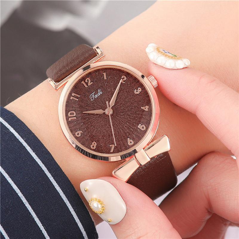 Pu Leather Strap Wristwatch Quartz Watches for Women Clock Watch Gift