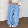 Women's Casual And Fashionable Elastic Waist Loose Wide Leg Pants