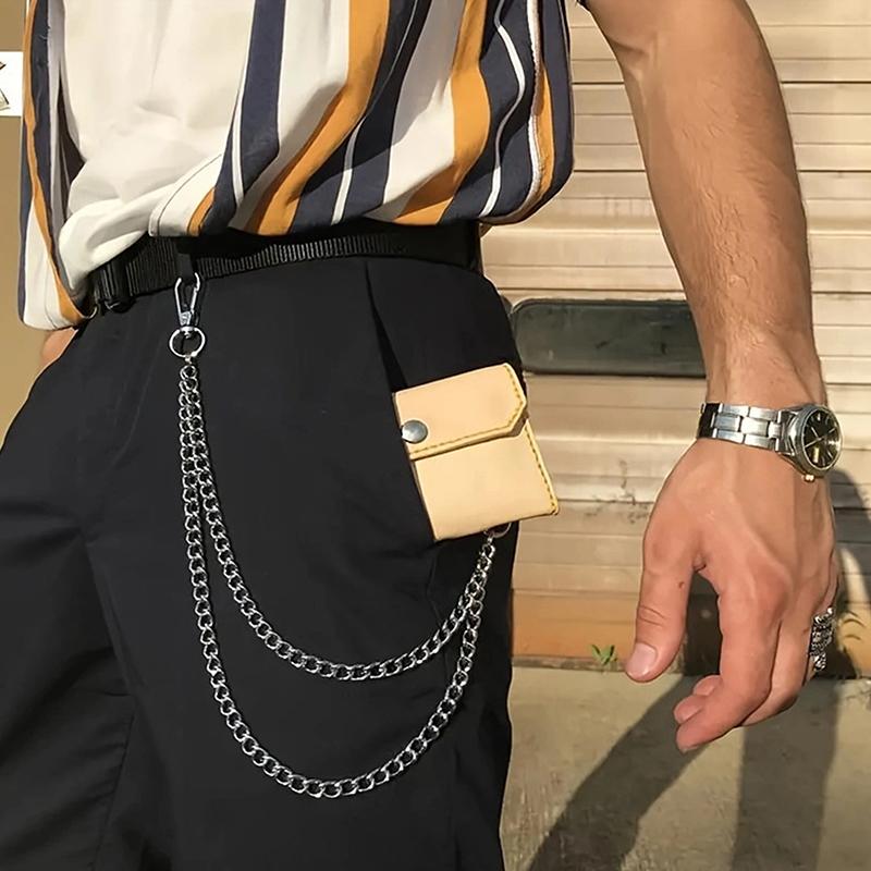 Long Metal Belt Chain Rock Punk Hook Trousers Pant Waist Link Metal Wallet Chain Keychain Ring Clip