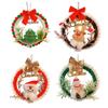 DIY Christmas Wreath with LED Light Battery Operated Christmas Tree Hanging Ornament for Christmas Party Decorations