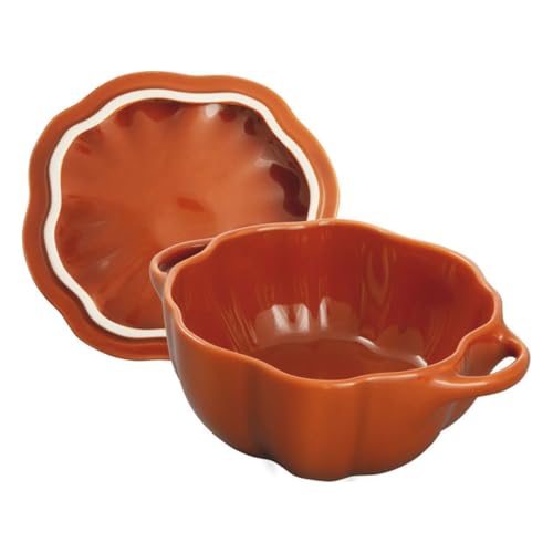 Staub "Pumpkin Cocotte Cinnamon" 15cm, 0.68ml Capacity, Ceramic, Heat-Resistant, Microwave-Safe Storage Container, La Cocotte Special Shape, 40511-554