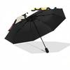 1pc Hello Kitty Automatic Folding Umbrella with Blue Tie Design - Portable 3-Fold Outdoor for Fans, Travelers, Everyday Use, Festive Gift.Z078