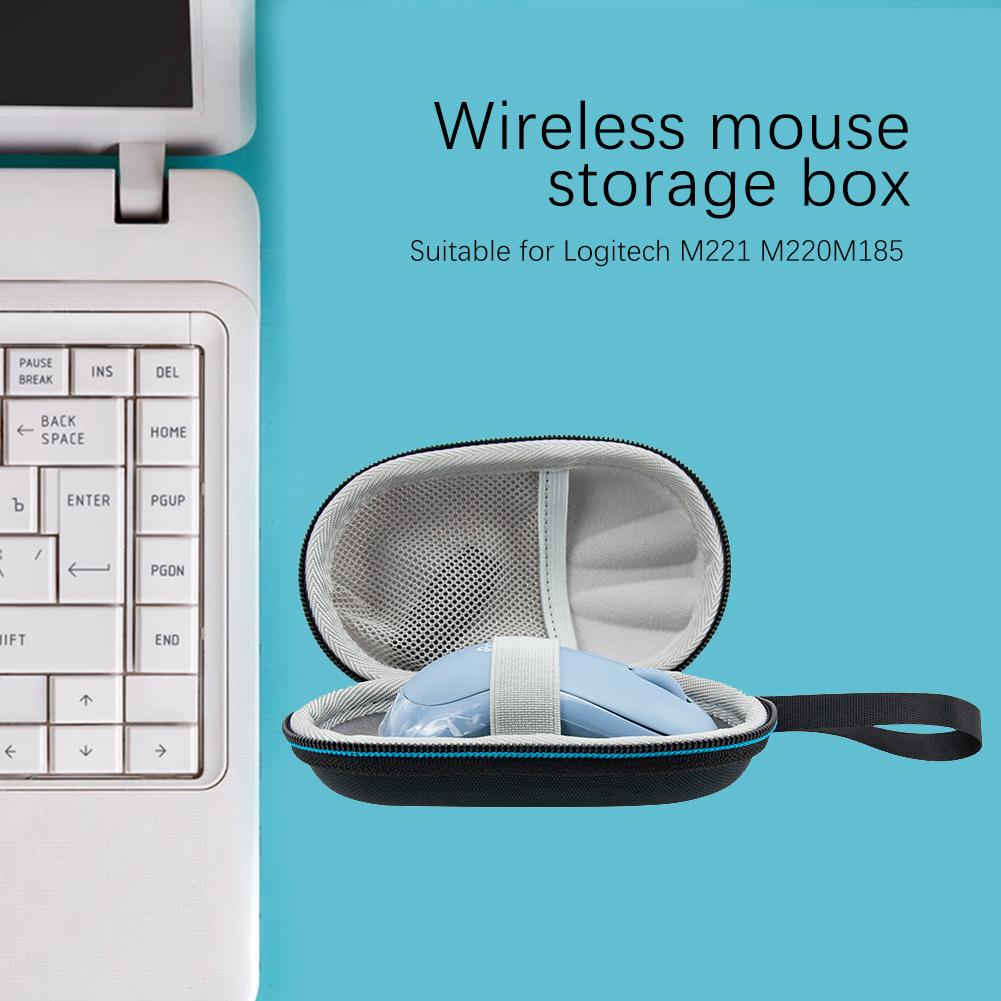 Portable Mouse Storage Bag with Hand Rope Waterproof Wireless Mouse Carrying Case Scratch Proof for Logitech M221/M220/M185/M170