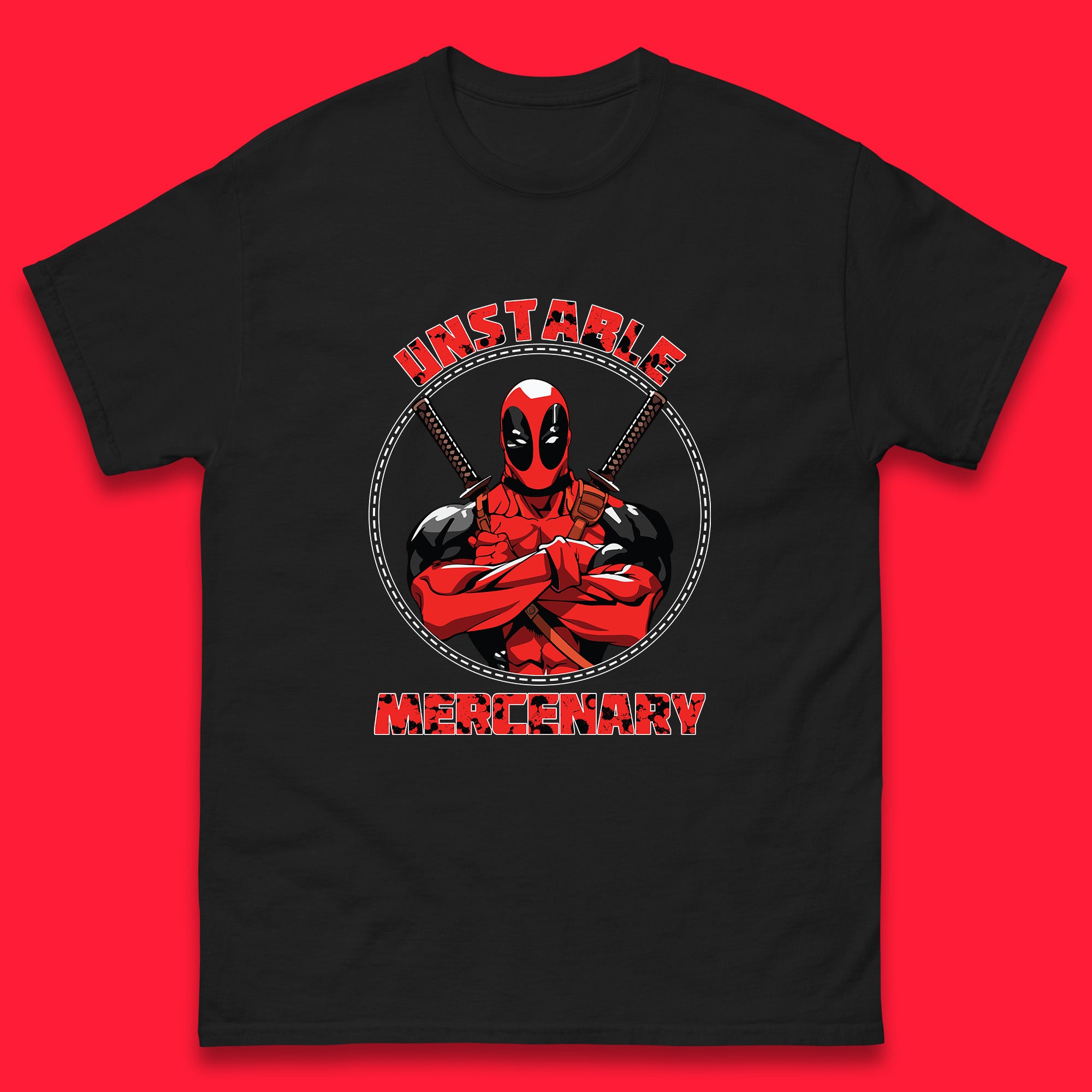 The Unstable Mercenary Funny Deadpool Marvel Deadpool Marvel Comics Superhero Fictional Character Mens Tee Top 2XL