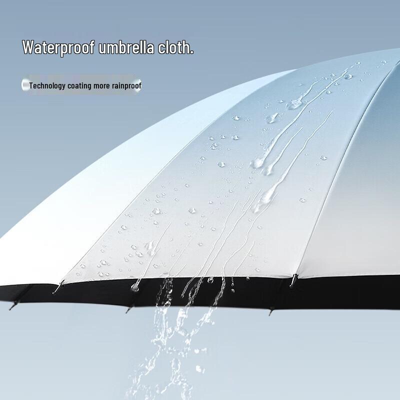 Mido 16-Rib Gradient Long Handle Windproof Sun/Rain Umbrella