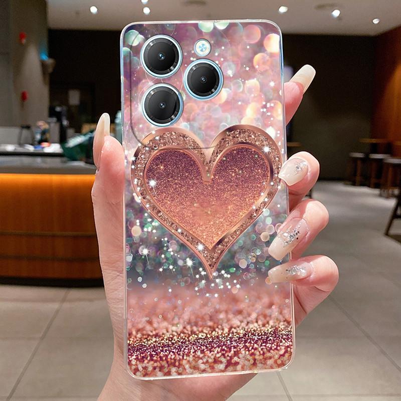 For Infinix Hot 40 Case Clear Silicone Luxury Aesthetic Butterfly Flower Soft TPU Back Cover Infinix X6836 X6837 Hot 40 Pro Case