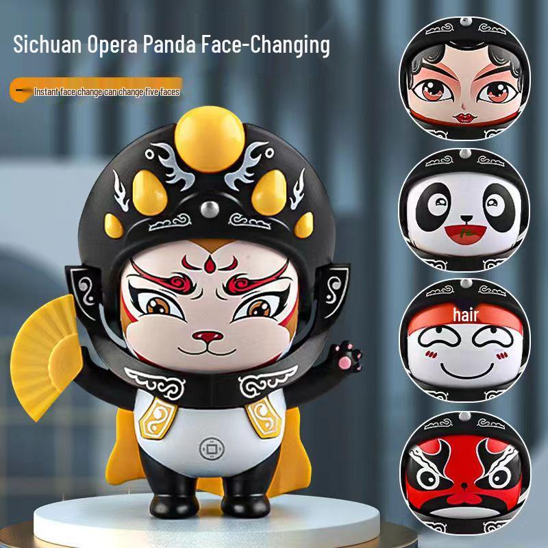 Sichuan Opera Panda Face-Changing Doll: Cultural Toy & Gift with Children's Face Paint Design