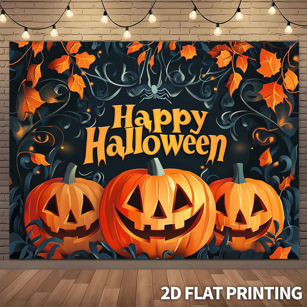 1pc2D flat Halloween banner background cloth,Halloween decoration for living room bedroom Halloween event,no power required——sym