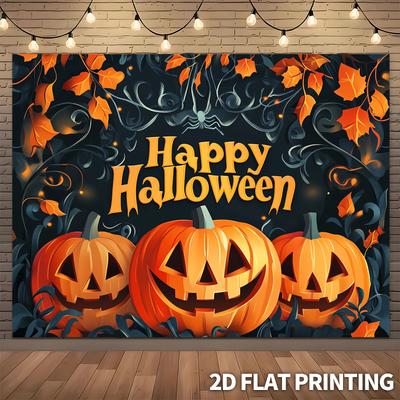 1pc2D Flat Halloween Banner Background cloth,Halloween Decoration for Living Room Bedroom Halloween Event,no Power Required——sym