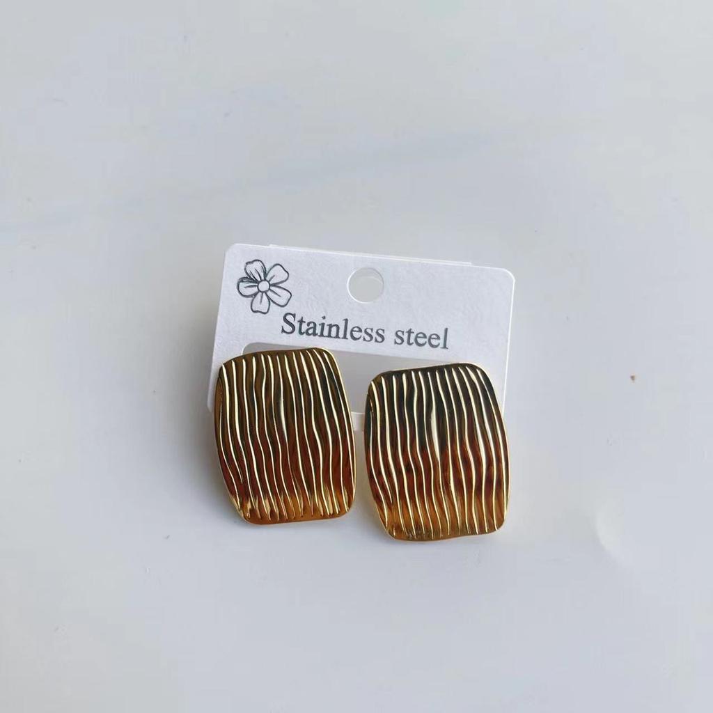 Casual Elegant Stainless Steel Stud Earrings for Women, Geometric Design , Perfect For Everyday Wear And Parties Perfect Gift