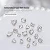 10-Piece Nail Art Set: Pointed Bottom Heart, Crooked Heart, White Diamond, Peach Heart, Square Transparent Rhinestones for Nail Decoration