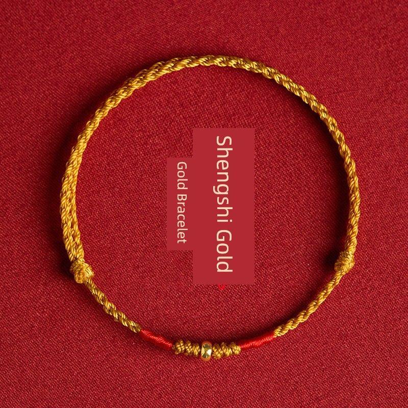 

Гора Путо 999 Золото Чистое Золото Год Рождения Красная Веревка Браслет Красный Наручный Ремешок Браслет-Шарм Красный Наручный Ремешок 999 Foot Gold/Shengshi Gold-Bracelet