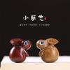 Mini Cute Wooden Zodiac Rabbit Figures Desk Ornaments DIY Accessories Mobile Phone Key Chain Pendant Birthday Gift