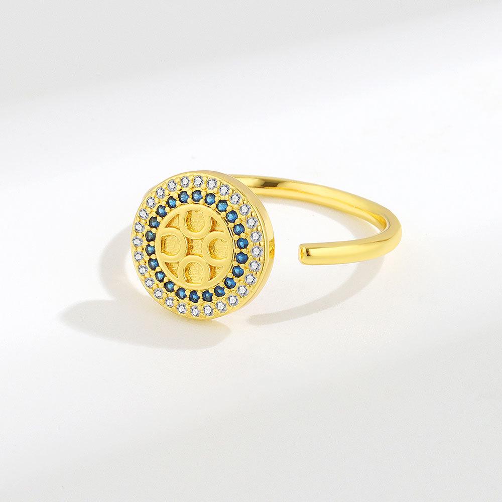 Unique Sunflower Rotating Diamond Spinning Ring for Women Anxiety Relief Engagement Adjustable Ring Decompression Accessory resizable