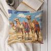 Camel Pillow Case Desert Caravan Cushion Cover Colorful Ethnic Art Home Decor for Sofa Bedroom Living Room Boho Gift
