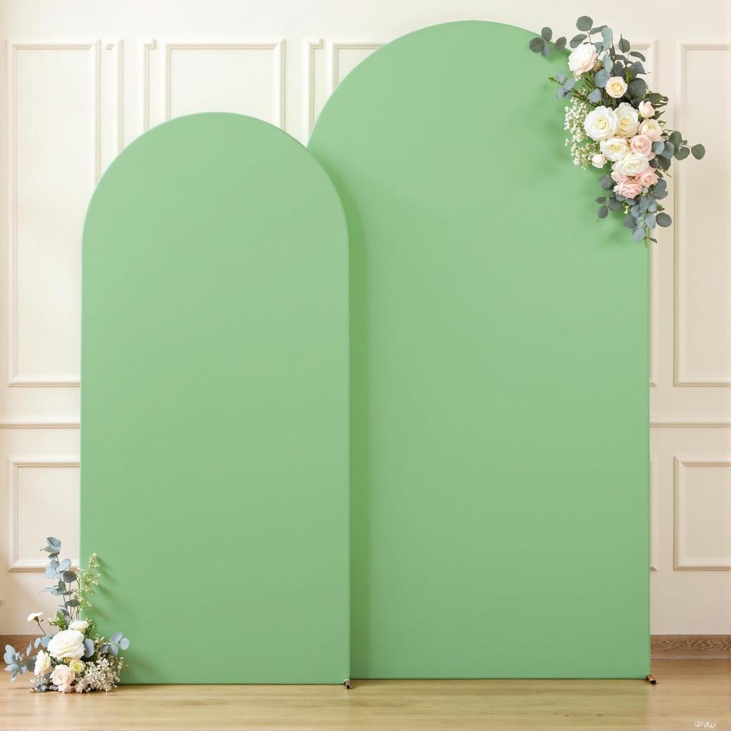 Wedding Arch Backdrop Cover Spandex Fitted Round Top Chiara Arches Backdrop Cover for Birthday Party Ceremony Banquet Decoration