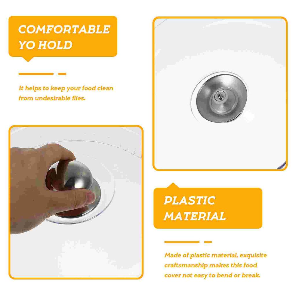 Clear Bell Jar Cover Dessert Cleanser Food Screen Cake Stand Dome Lid Transparent Kitchen