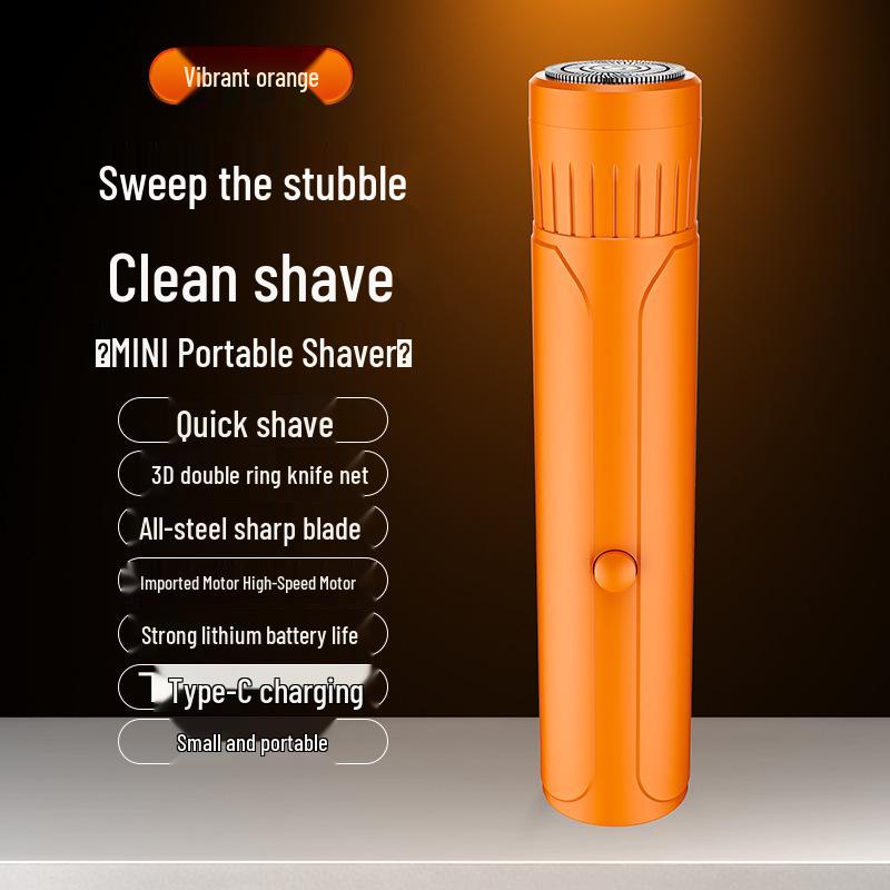 Men's Mini Portable Electric Shaver: Silent, Smart, Anti-Pinch Steel Razor for Travel
