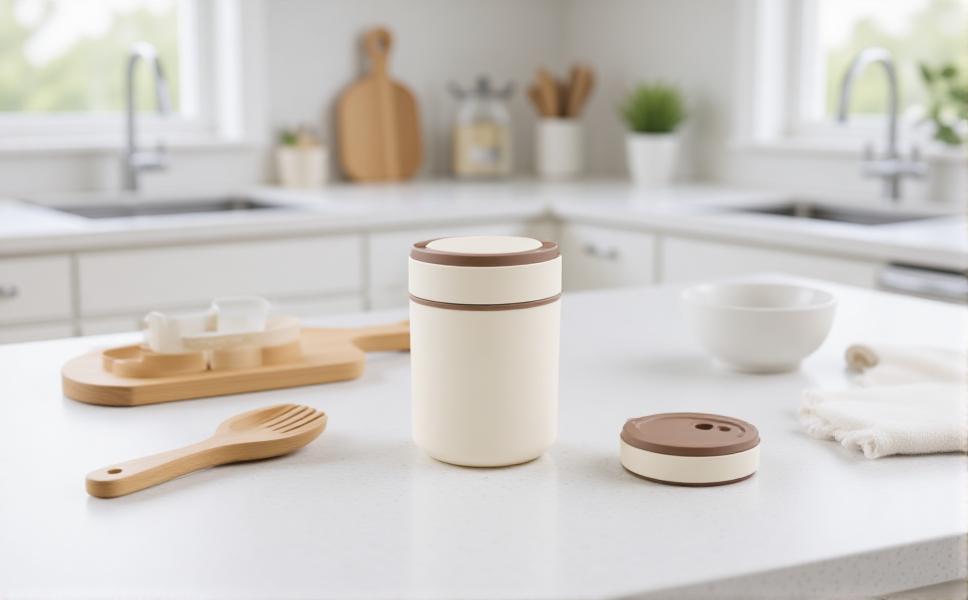 Portable Insulated Soup Cup Thermal Breakfast Mug with Lid Heatable 304 Stainless Steel for Travel Soup Rice Porridge