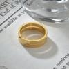 Punk Hip-hop Stainless Steel Geometry Hollowed-out Vacuum Electroplated Couple Rings for Women Men Simple Personality Jewelry