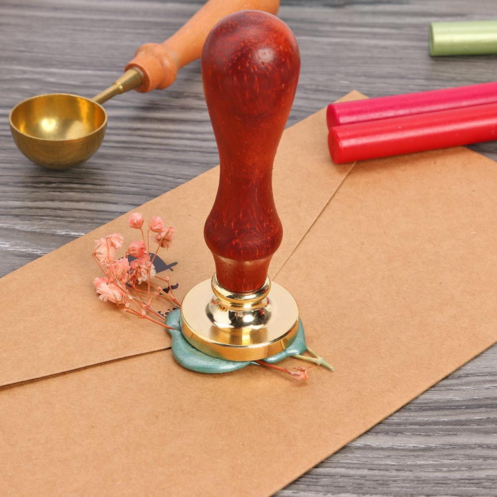 Gold-plated Brass Head Retro DIY Envelope Wax Seal Stamp Head Sealing Wax Scrapbooking Stamps Wedding Decorative Invitation