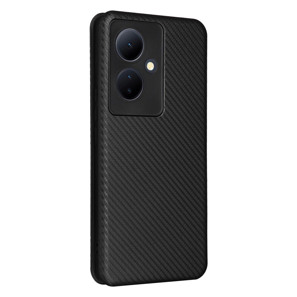VIVO V29 Lite Multi-card Carbon Fiber Phone Case: Neutral Flip Protective Cover