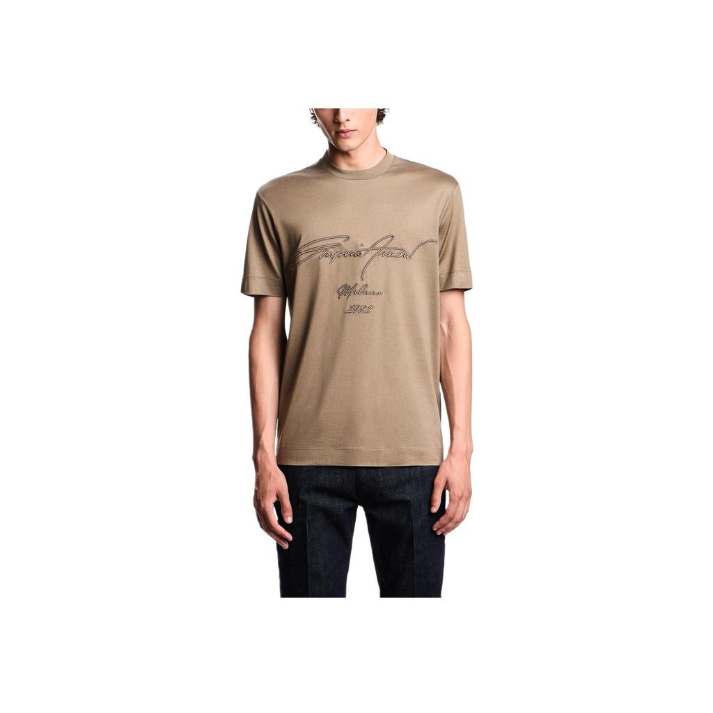 Emporio Armani 25FW ASV Lyocell Cotton Blend Logo Embroidered Crew Neck Short Sleeve T-Shirt Men Tops EM003007-AF18312-U6189