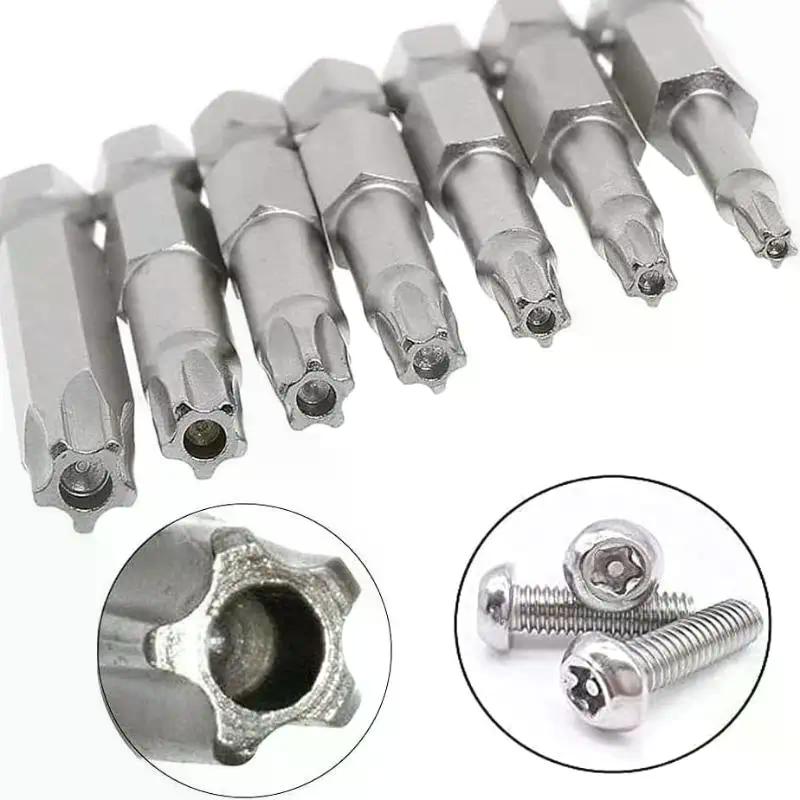S2 Magnetic Star Screw Driver 5 Point Screwdriver Bits 50mm 1/4" Hex Shank T10 T15 T20 T25 T27 T30 T40 7 Pcs