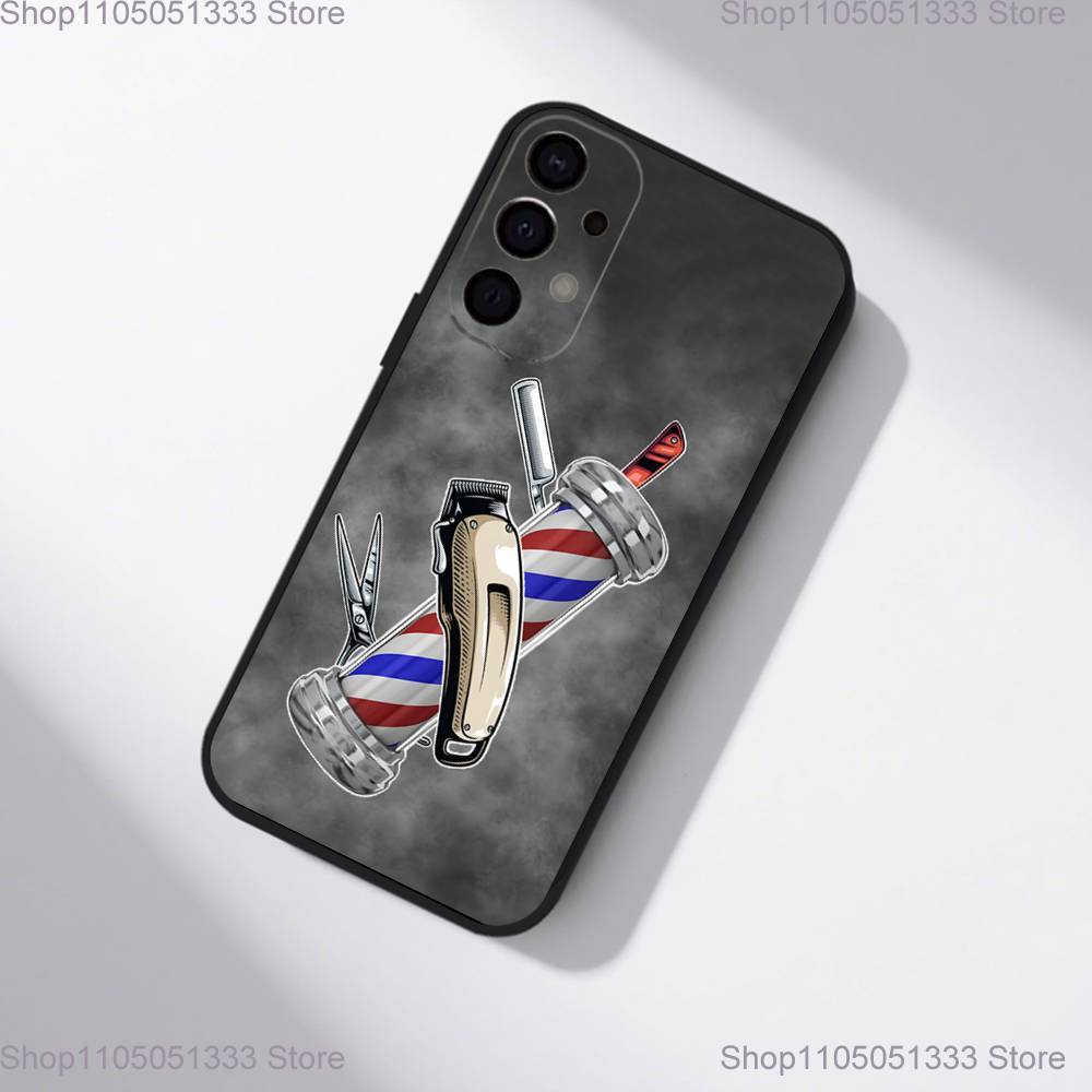 Barber Shop Hair Stylist Salon Phone Case For Samsung S25,S24,S21,S22,S23,S30,Ultra,S20,Plus,Fe,Lite,5G Black Cover