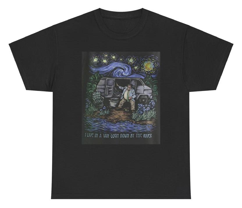 

Van Gogh Down By The River Mordor Starry Night T Shirt Artistic Humor Meme Tee XL