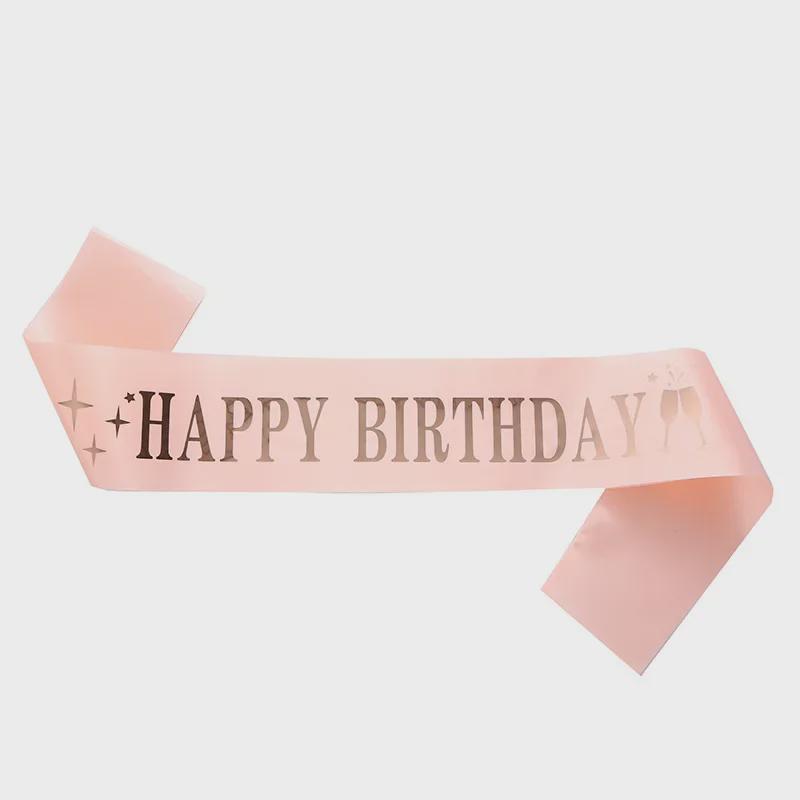 Happy Birthday Party Sash Ribbon - Age Options: 10, 13, 16, 18, 21, 30