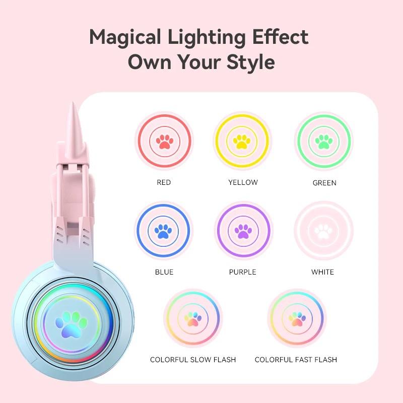 2 in 1 Cute Antlers/Cat Ears Wireless Bluetooth Headphones Gamer 3.5mm Headset Gaming Headphones Gift for Children Low Latency