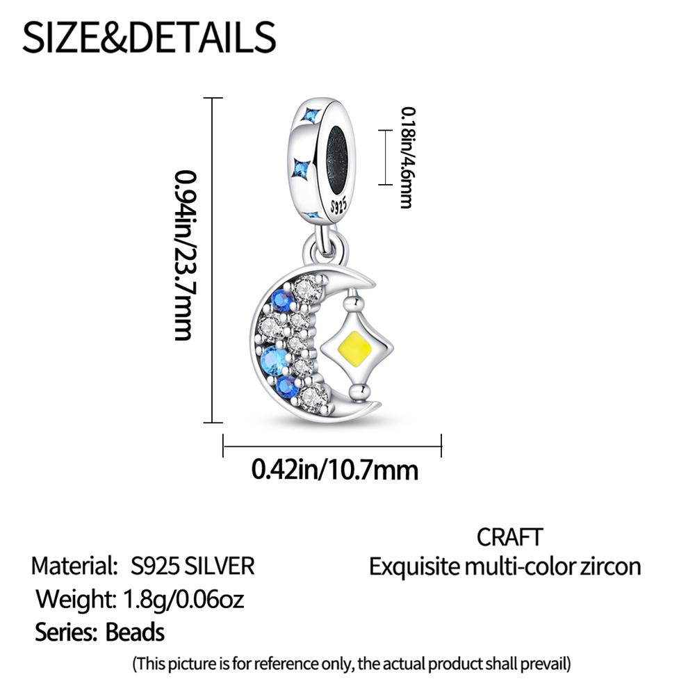 Authentic Charm Bead Charms copper Plated Illuminating Stars Moons Bead Charms Compatible With Bracelets Women Jewellery Making Diy Gift