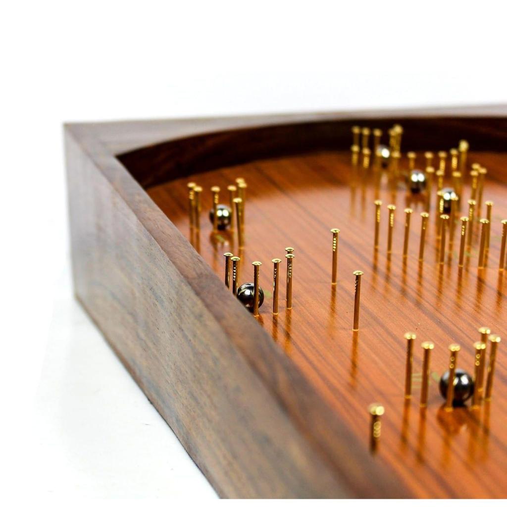 Bagatelle Traditional Wooden Crafted Tabletop Pinball Game | Exclusive Kid's Toys Decor & Gifts (Set of 2)
