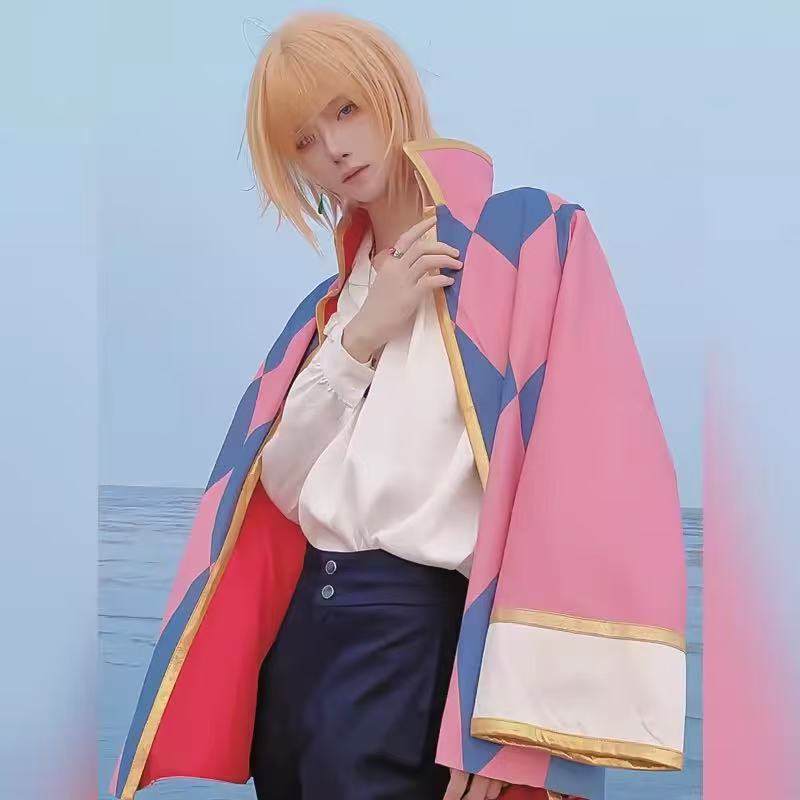 Howl Cosplay Costume Anime Full Set With Jacket Shirt Pants Necklace Earnings For Halloween Comic Con Big Size Howl Outfits