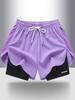 Women's Summer Quick-Dry Breathable Yoga Shorts with Faux Two-Piece Design