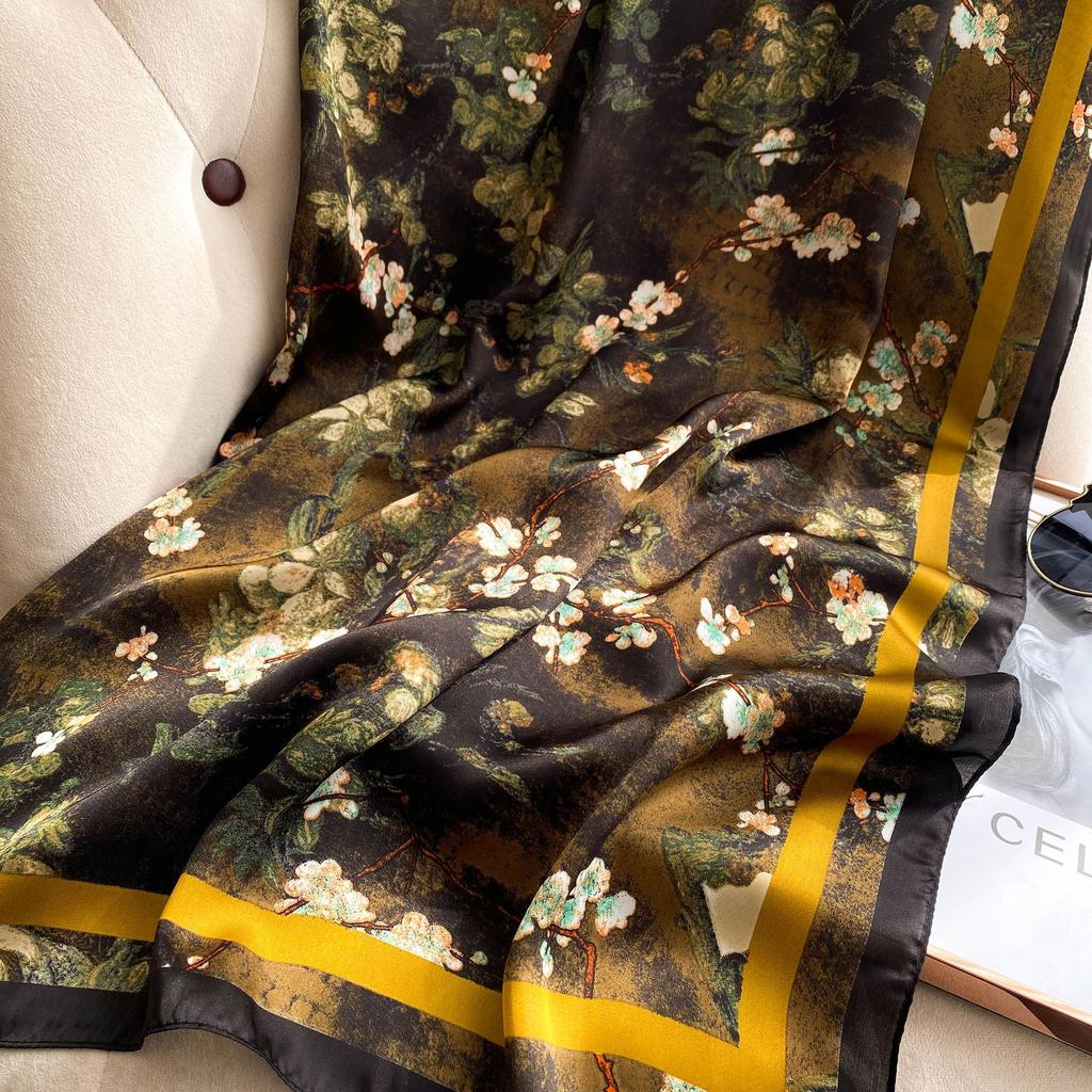 High-quality Luxurious Silk Scarves Headband Scarfs Neck Scarf For Women Chain Silk Scarf Women's Decorative Shawl