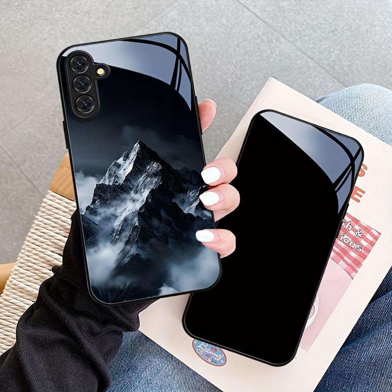 Realistic snow-capped mountain electroplated glass phone case for Samsung Galaxy S26 S25 S24 S23 S22 S20FE Ultra Plus drop Cover