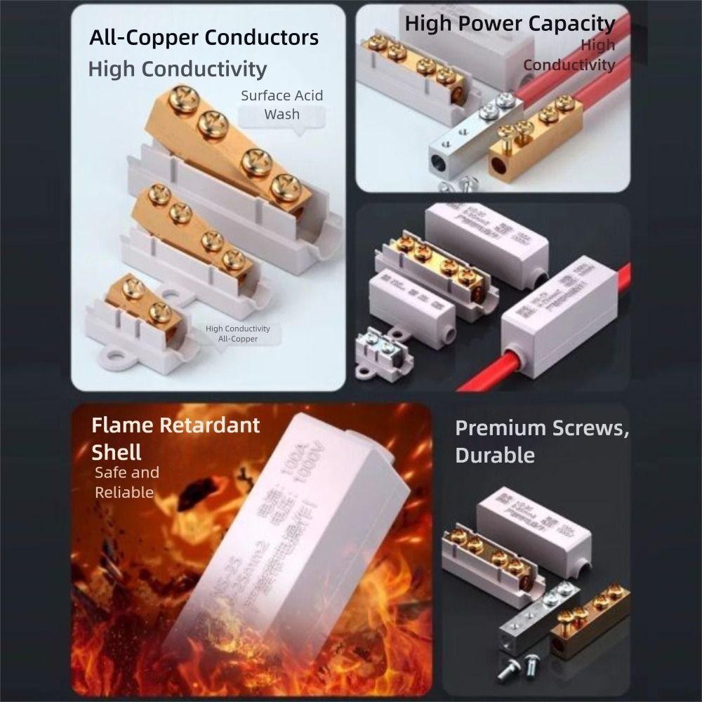 Large Current High Power Splitter Conductor Brass Fast Connector Quick Terminal Block  Electrical
